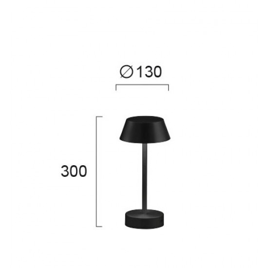 Viokef PRINCESS 4243701 Επιτραπέζιο φωτιστικό σε μαύρο ματ και τρία επίπεδα έντασης φωτισμού.