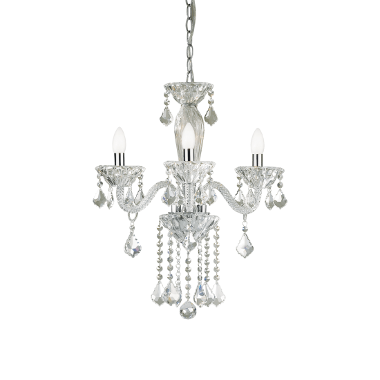  Ideal Lux Tiepolo 034706 SP3 Φωτιστικό Κρεμαστό Πολυέλαιος Κλασσικό Με Κρυστάλλους Διάφανο