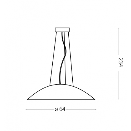 Ideal Lux Lena 035727 SP3 D64 Bianco Φωτιστικό Κρεμαστό Μοντέρνο Λευκό