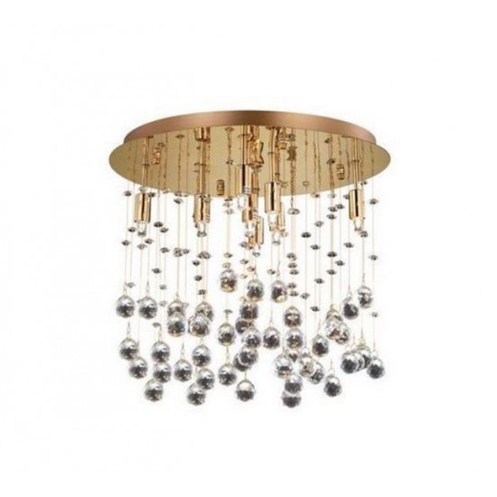 Ideal Lux Moonlight 080932 PL8 Oro Φωτιστικό Οροφής  Μοντέρνο Με Κρυστάλλους Διάφανο