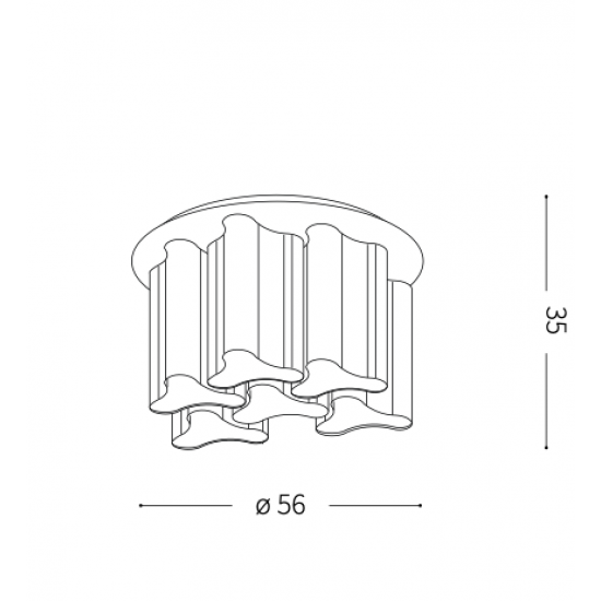 Ideal Lux Compo 125503 PL6 Bianco Φωτιστικό Οροφής Μοντέρνο Λευκό Ματ 