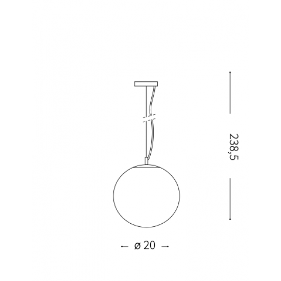 Ideal Lux Mapa Fade 140728 SP1 D30 Φωτιστικό Κρεμαστό Μοντέρνο Σφαίρα Χρωμέ