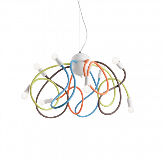 Ideal Lux Multiflex 141909 SP8 Color Φωτιστικό Κρεμαστό Μοντέρνο Εύκαμπτο Πολύχρωμο Ματ 