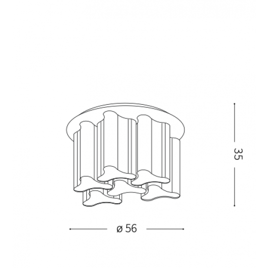 Ideal Lux Compo 172828 PL6 Fumè Φωτιστικό Οροφής Μοντέρνο Φιμέ Γκρι 