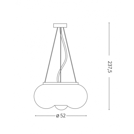 Ideal Lux Arizona 214481 SP5 Φωτιστικό Κρεμαστό Μοντέρνο Λευκό Με Ανάγλυφες Ρίγες