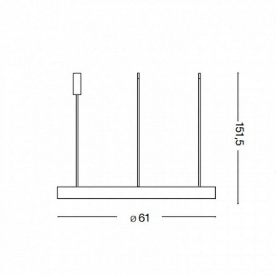 Ideal Lux Gemini sp d61 247267 Κρεμαστό Μεταλικό Φωτιστικό Οροφής 