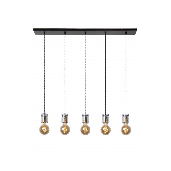 Lucide GELKA 20416/05/65 Κρεμαστό 5x E27 / 40W Bar Γυαλί καπνού