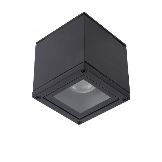 Lucide AVEN 22963/01/30 Προβολέας Οροφής Square  Gu10 / 50W ΙΡ-65 Μαύρος 