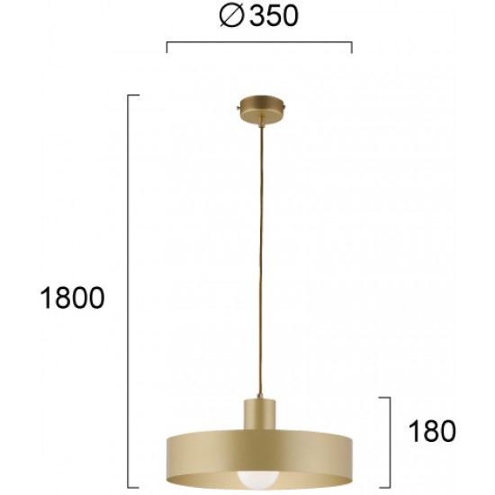Viokef Norton 4184802 Μονόφωτο Χρυσό  D:350 