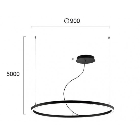 Viokef Verdi 4224101 Μονόφωτο Μαύρο D:900 4000K