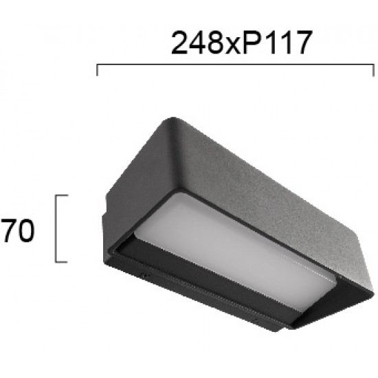 Viokef Edison 4255500 Απλίκα Αλουμινίου Led σε Ανθρακί με PC 