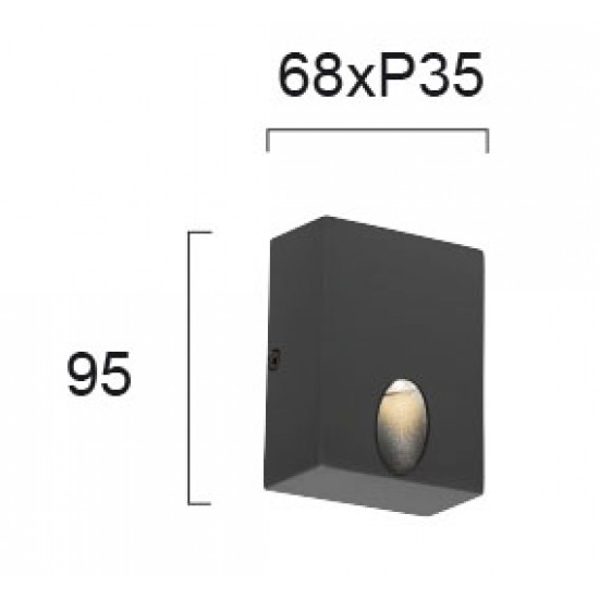 Viokef Poros 4261301 Απλίκα Ανθρακί L:68