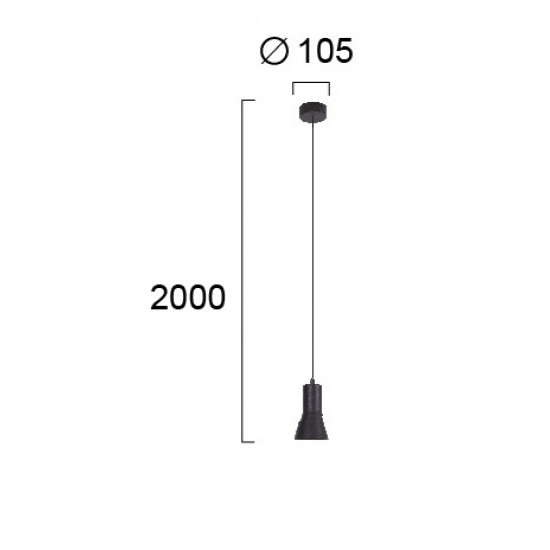 Viokef Forma 4280700 Μονόφωτο Μαύρο D:105 