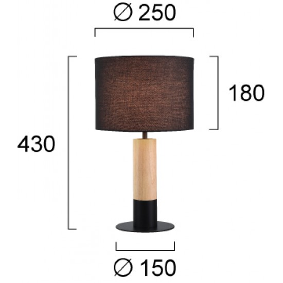 Viokef Carrol 4305701 Φωτιστικό Επιτραπέζιο Μαύρο  