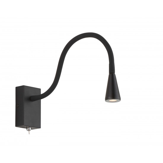 Viokef KOKO 4157500 Απλίκα μεταλλική LED μαύρη με διακόπτη.