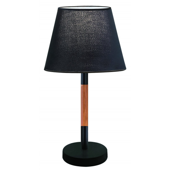 Viokef VILLY 4188101 Επιτραπέζιο με καπέλο από πλαστικοποιημένο ύφασμα σε μαύρο. Βάση μαύρη με ξύλο.