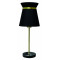 Viokef CLAUDINE 4203200 Επιτραπέζιο με καπέλο από πλαστικοποιημένο ύφασμα σε μαύρο με  χρυσή λεπτομέρεια. Βάση μαύρο μάρμαρο.
