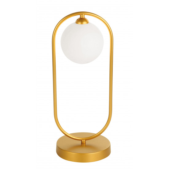 Viokef FANCY 4208801 Επιτραπέζιο σε χρυσό χρώμα και γυαλί οπάλ σατινάτο.