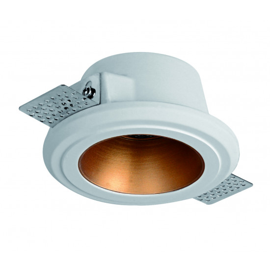 Viokef FLAME 4209800 Χωνευτό γύψινο φωτιστικό ορoφής με χάλκινο reflector.Δυνατότητα επιπρόσθετου reflector σε χρυσό.