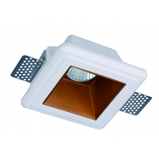 Viokef FLAME 4209900 Χωνευτό γύψινο φωτιστικό ορoφής με χάλκινο reflector.Δυνατότητα επιπρόσθετου reflector σε χρυσό.