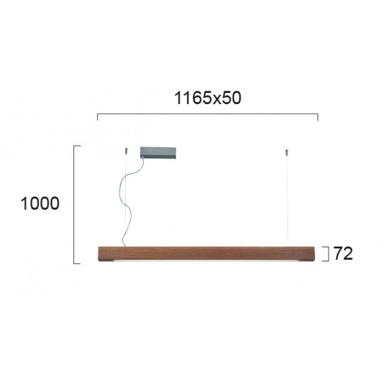 Viokef AVENUE 3089700 Κρεμαστό γραμμικό φωτιστικό Led σε μασίφ Ξύλο