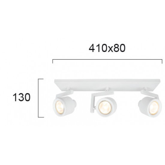 Viokef MAGMA 4095100 Τρίφωτο Σποτ Λευκό