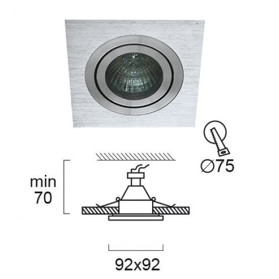 Viokef RICHARD 4106200 Χωνευτό Σποτ Square Adj 92X92