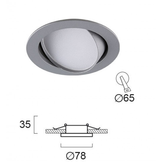 Viokef NOX 4157201 Χωνευτό Σποτ Ασημί