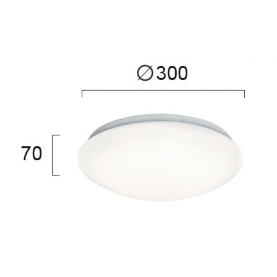 Viokef BRIGHT 4158800 Πλαφονιέρα Αλουμινίου LED με σκιάδιο PMMA.