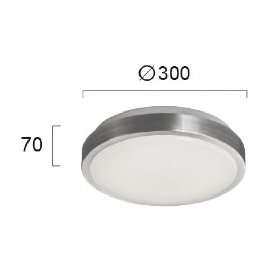 Viokef BRIGHT 4158900 Πλαφονιέρα Αλουμινίου LED με σκιάδιο PMMA.