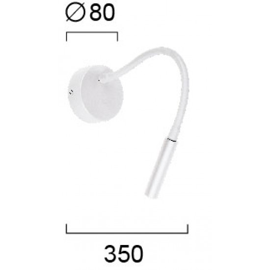 Viokef IVOR 4176001 Απλίκα μεταλλική LED λευκή.