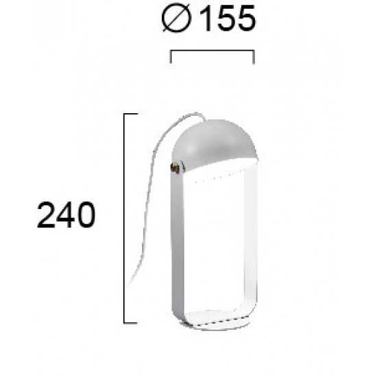 Viokef HEMI 4205700 Επιτραπέζιο μεταλλικό φωτιστικό LED σε λευκό