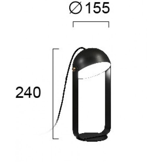 Viokef HEMI 4205701 Επιτραπέζιο μεταλλικό φωτιστικό LED σε μαύρο