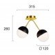 Viokef ORBIT 4221700 Φωτιστικό Οροφής με οπάλ γυαλί, μαύρη μεταλλική λεπτομέρεια και χρυσή ανάρτηση
