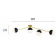 Viokef ORBIT 4221800 Φωτιστικό Οροφής με οπάλ γυαλί, μαύρη μεταλλική λεπτομέρεια και χρυσή ανάρτηση