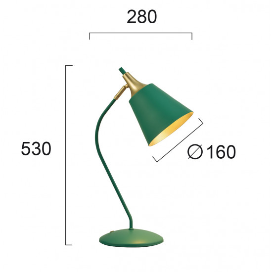 Viokef MENTA 4241700 Φωτιστικό Επιτραπέζιο Μεταλλικό σε πράσινο με χρυσό.