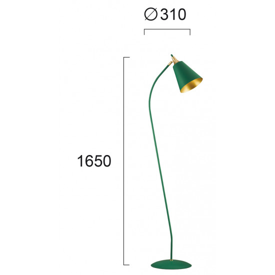 Viokef MENTA 4241800 Φωτιστικό Δαπέδου Μεταλλικό σε πράσινο με χρυσό.