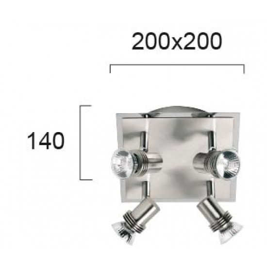 Viokef CHA-CHA 462000 Spot 4φωτο nickel mat