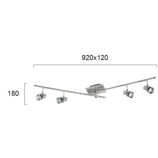Viokef CHA-CHA 462200 Spot 4φωτη μπάρα nickel mat  