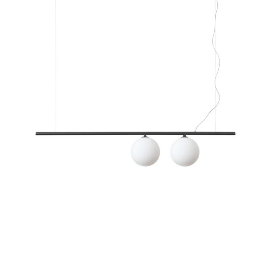 Ideal Lux Perline 306995 Ράγα Δίφωτη Κρεμαστή Μαύρη