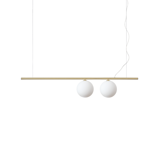 Ideal Lux Perline 282107 Ράγα Δίφωτη Κρεμαστή Χρυσή