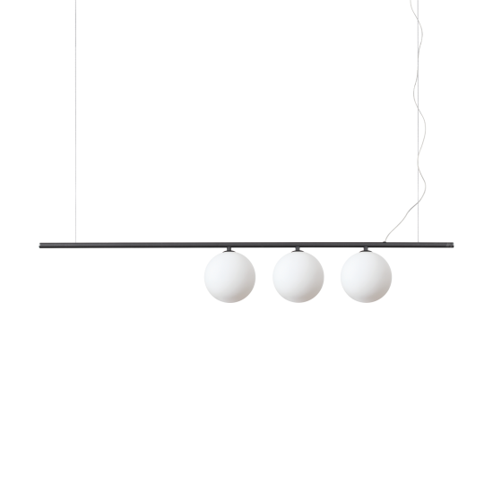 Ideal Lux Perline 307008 Ράγα Τρίφωτη Κρεμαστή Μαύρη