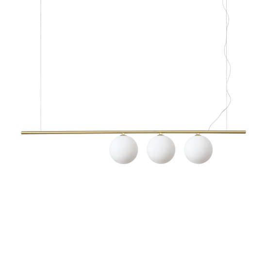 Ideal Lux Perline 282114 Ράγα Τρίφωτη Κρεμαστή Χρυσή