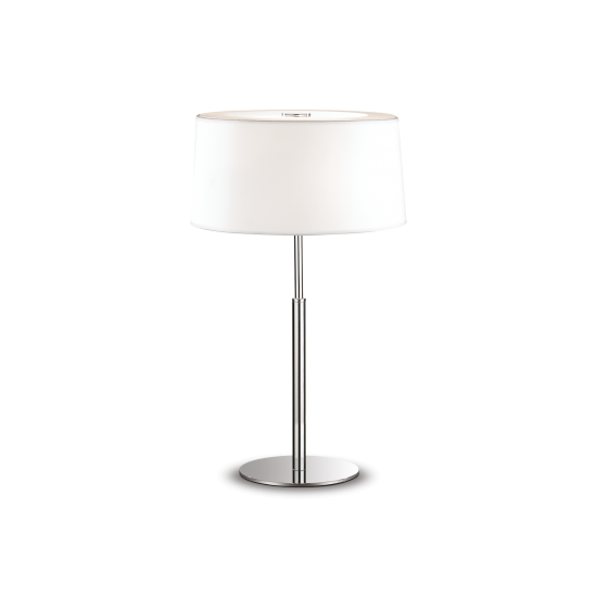 Ideal Lux Hilton 075532 TL2 Bianco Φωτιστικό Επιτραπέζιο Πορτατίφ Μοντέρνο Λευκό Με Ύφασμα