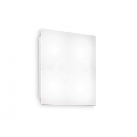 Ideal Lux Flat 134895 PL4 D30 Φωτιστικό Οροφής Μοντέρνο Λευκό Ματ Διάφανο 