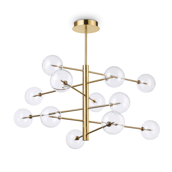 Ideal Lux Equinoxe 200125 SP12 Ottone Antico Φωτιστικό Κρεμαστό Κλασσικό Πολύφωτο Οξυντέ