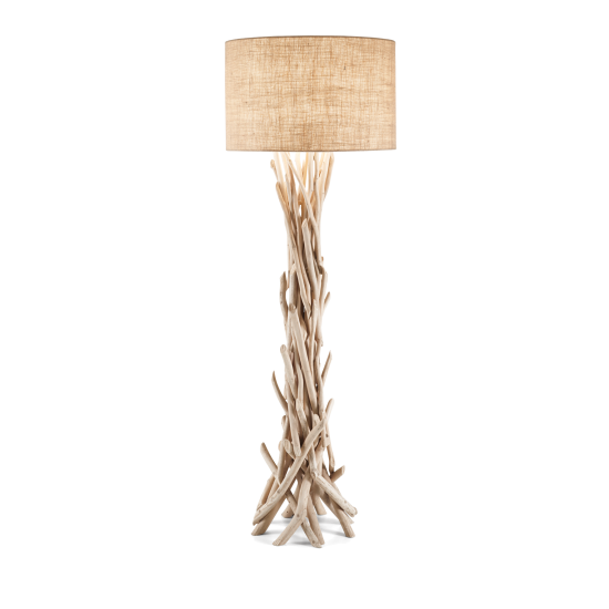 Ideal Lux Driftwood 148939 PT1 Φωτιστικό Δαπέδου Κλασσικό Ξύλο Καμβάς