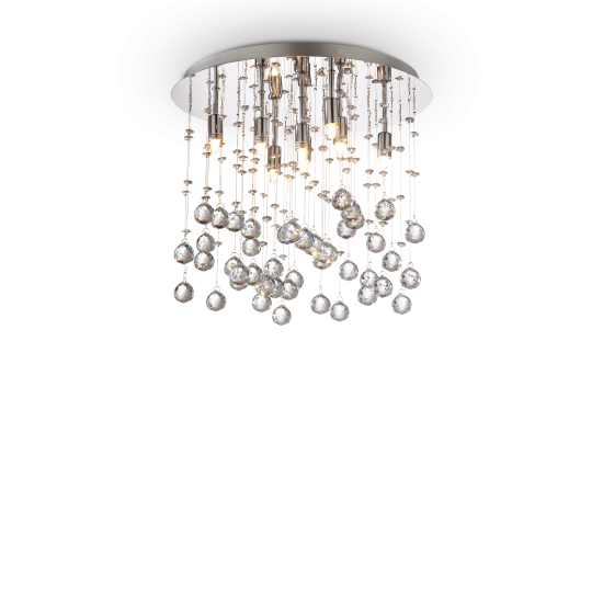 Ideal Lux Moonlight 080932 PL8 Oro Φωτιστικό Οροφής  Μοντέρνο Με Κρυστάλλους Διάφανο