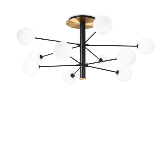 Ideal Lux Cosmopolitan pl10 273693 Οροφής Μεταλλικό Μαύρο Ματ  