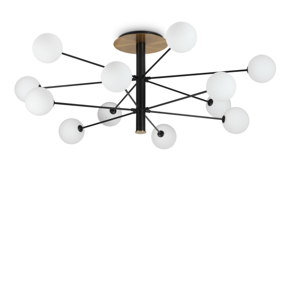 Ideal Lux Cosmopolitan pl12 273709 Οροφής Μεταλλικό Μαύρο Ματ 